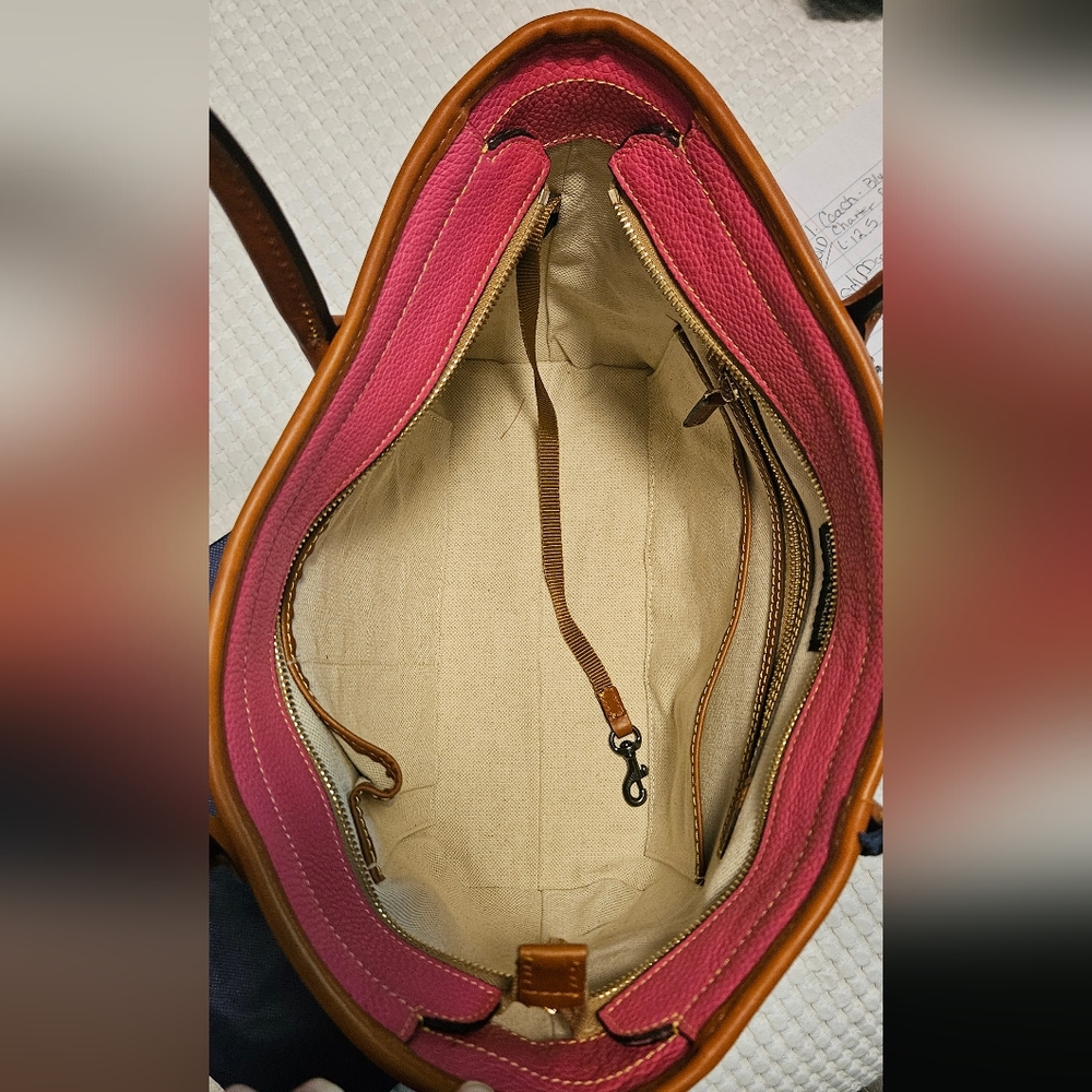 NWT Dooney & Bourke Leather Pebble Tote: Hot Pink - Picture 11 of 16